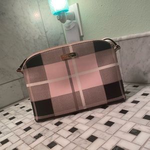 Pink plaid kate spade cross body
